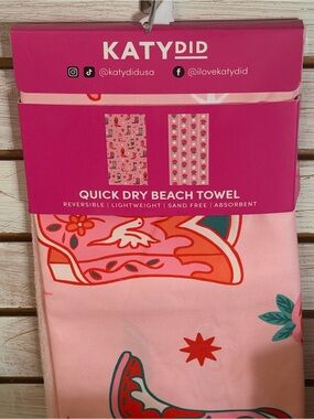 Katydid Pink and Coral Reversible Quick Dry Beach Towel